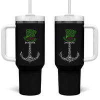Lucky Shamrock Anchor Tumbler With Handle Leprechaun Cruise Squad St. Patrick's Day
