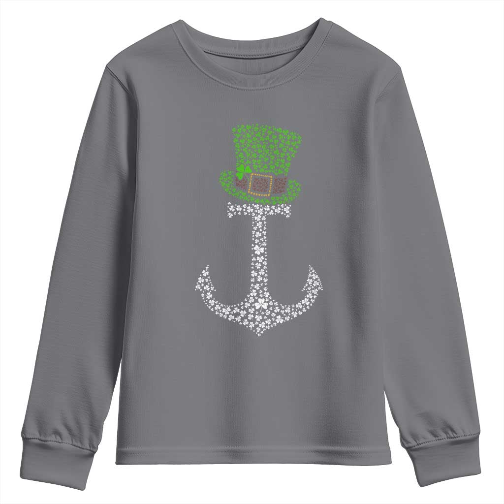 Lucky Shamrock Anchor Youth Sweatshirt Leprechaun Cruise Squad St. Patrick's Day
