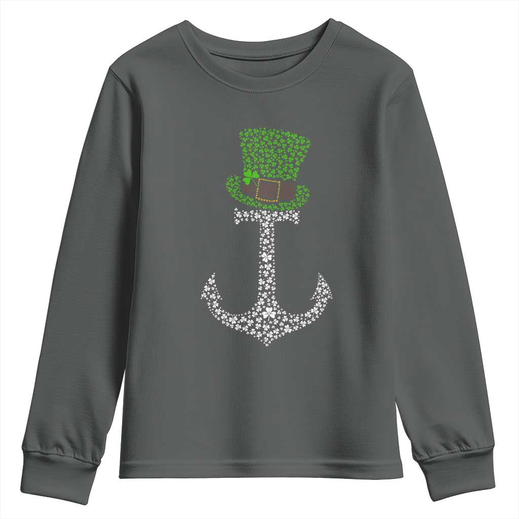 Lucky Shamrock Anchor Youth Sweatshirt Leprechaun Cruise Squad St. Patrick's Day