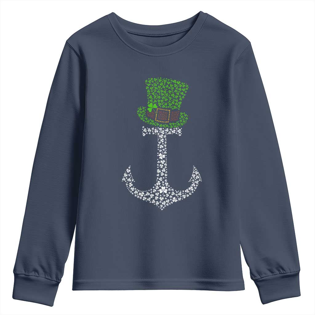 Lucky Shamrock Anchor Youth Sweatshirt Leprechaun Cruise Squad St. Patrick's Day