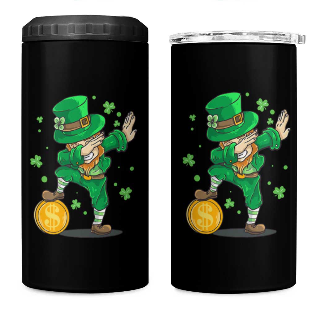 Cute Dabbing Leprechaun 4 in 1 Can Cooler Tumbler Funny St Patricks Day
