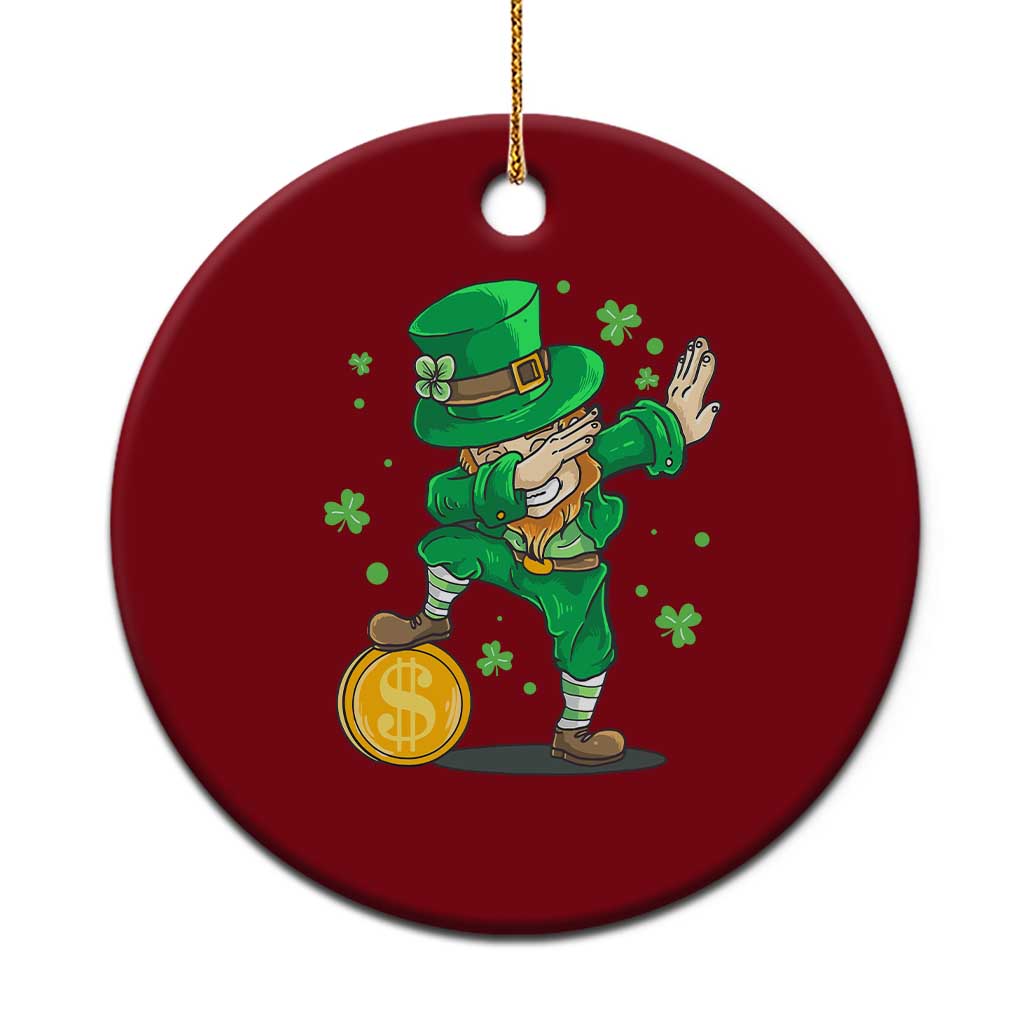 Cute Dabbing Leprechaun Ceramic Ornament Funny St Patricks Day - Wonder Print Shop