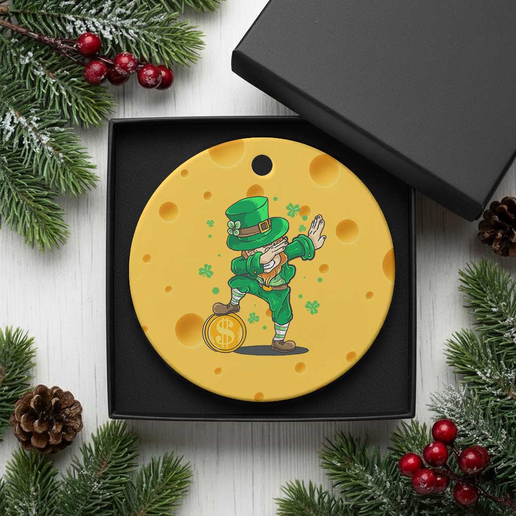 Cute Dabbing Leprechaun Ceramic Ornament Funny St Patricks Day - Wonder Print Shop