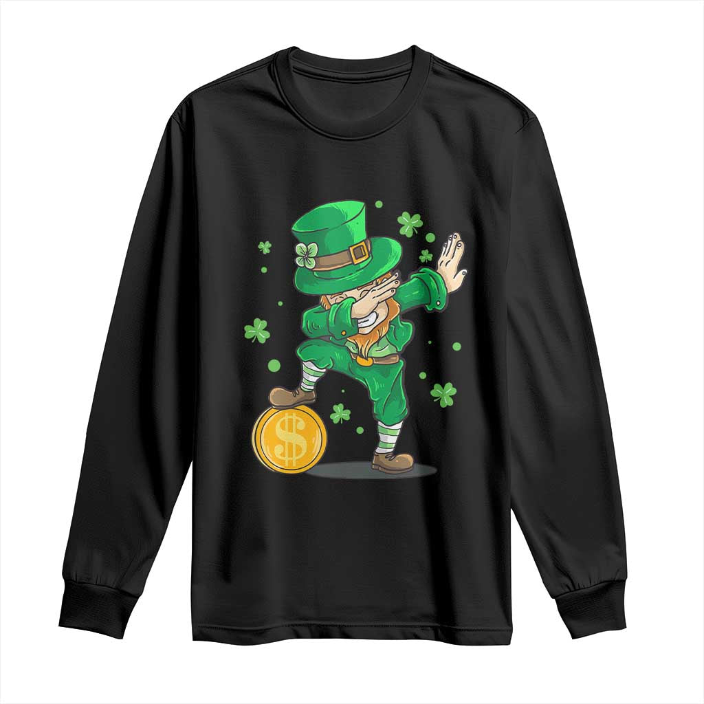 Cute Dabbing Leprechaun Long Sleeve Shirt Funny St Patricks Day