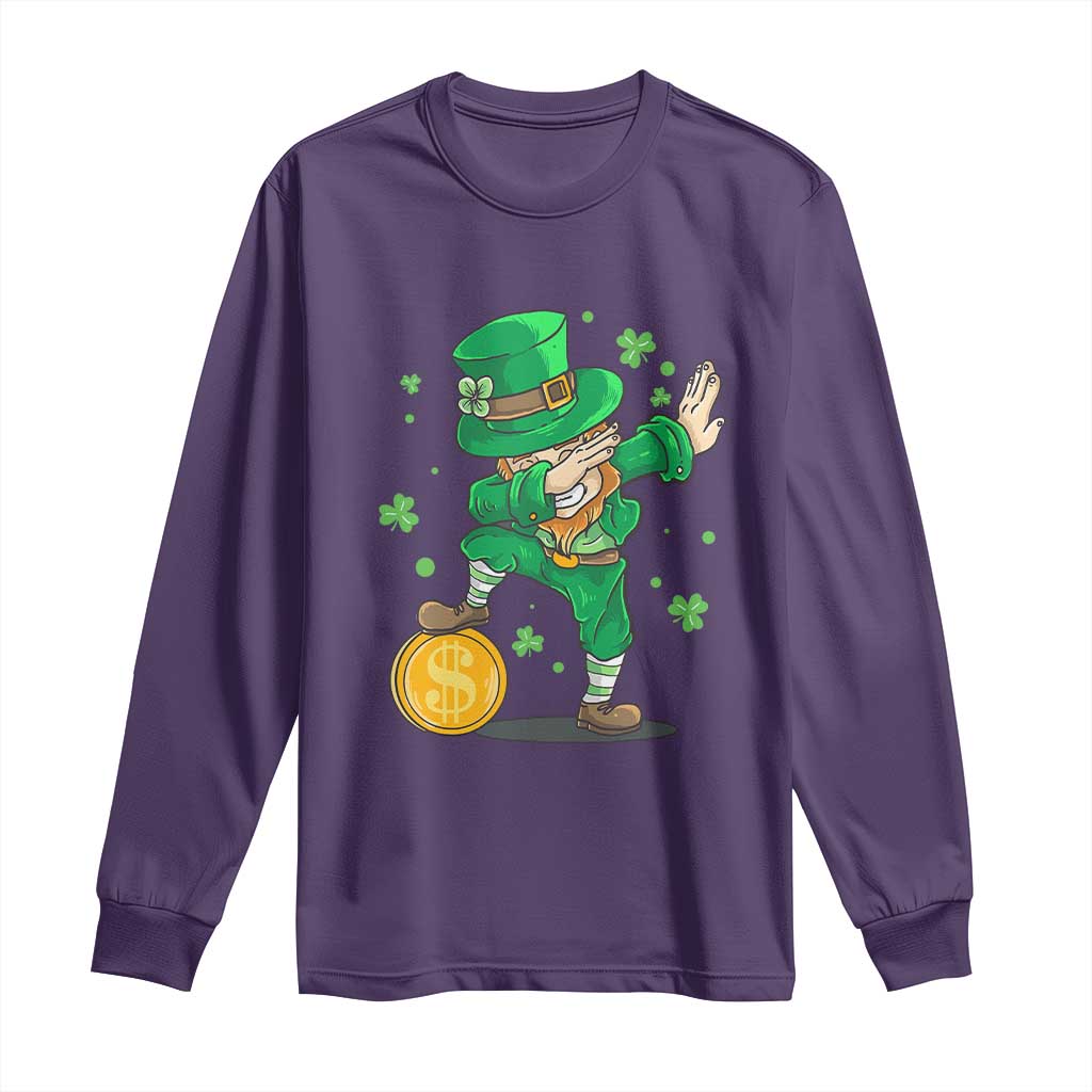 Cute Dabbing Leprechaun Long Sleeve Shirt Funny St Patricks Day