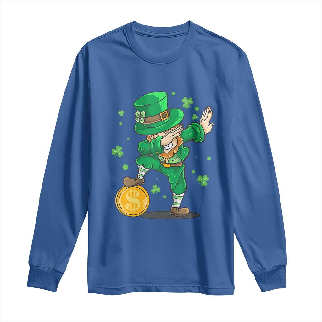 Cute Dabbing Leprechaun Long Sleeve Shirt Funny St Patricks Day