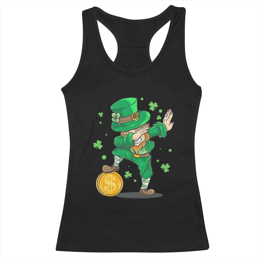 Cute Dabbing Leprechaun Racerback Tank Top Funny St Patricks Day