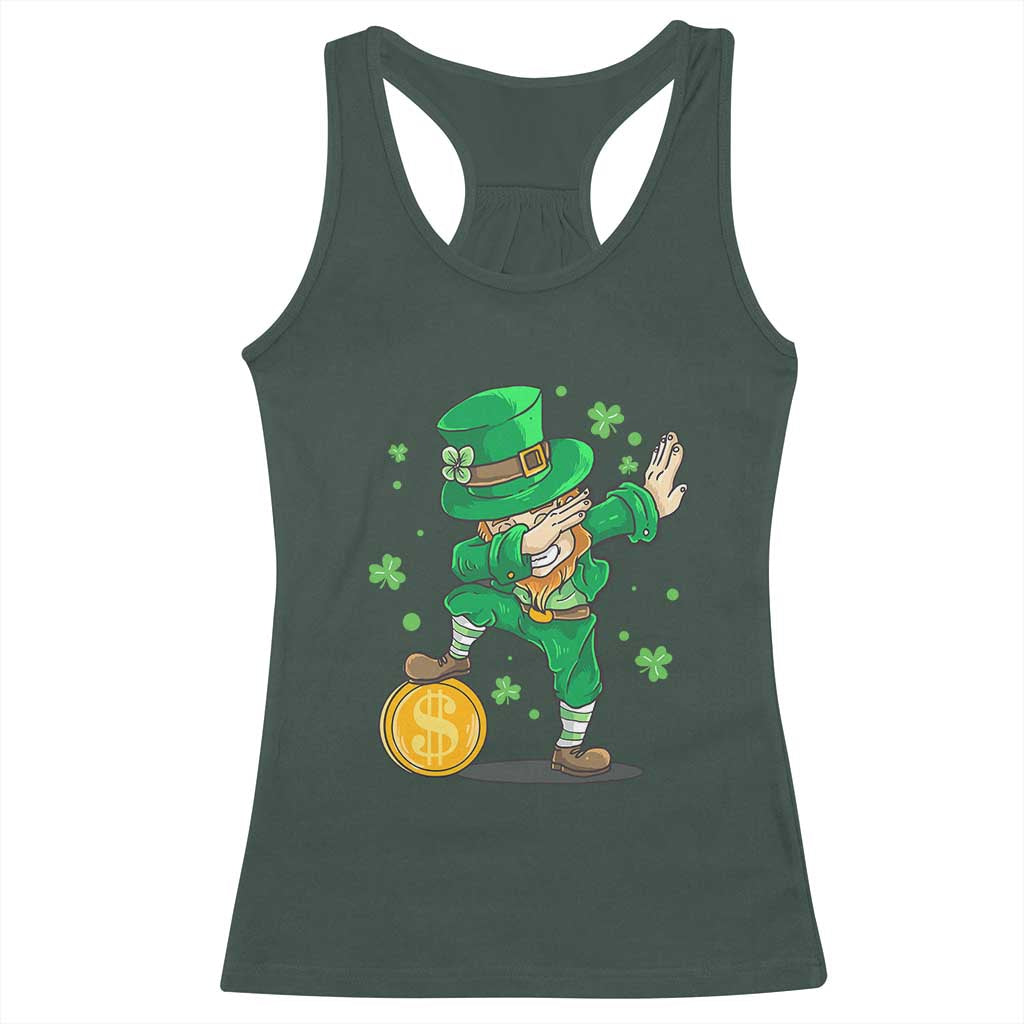 Cute Dabbing Leprechaun Racerback Tank Top Funny St Patricks Day