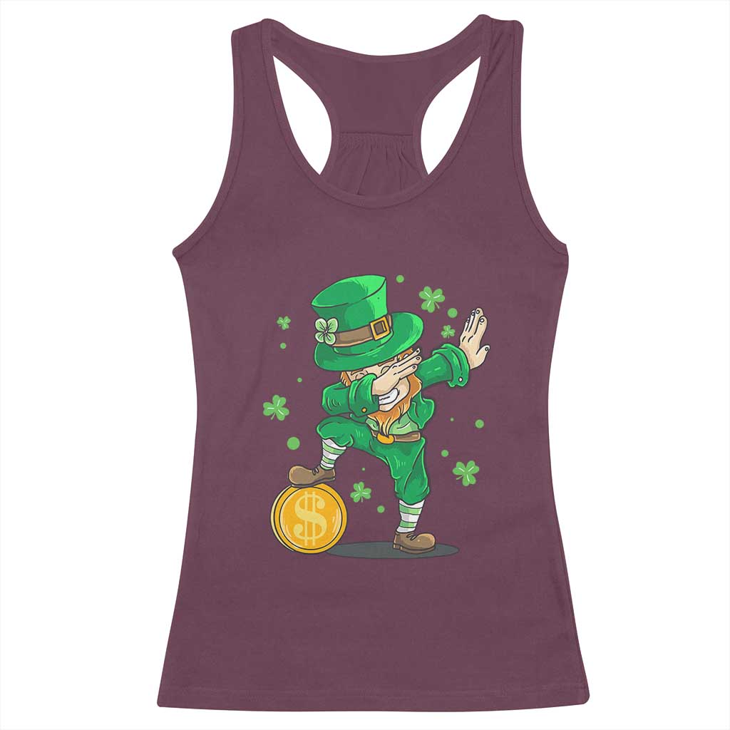 Cute Dabbing Leprechaun Racerback Tank Top Funny St Patricks Day