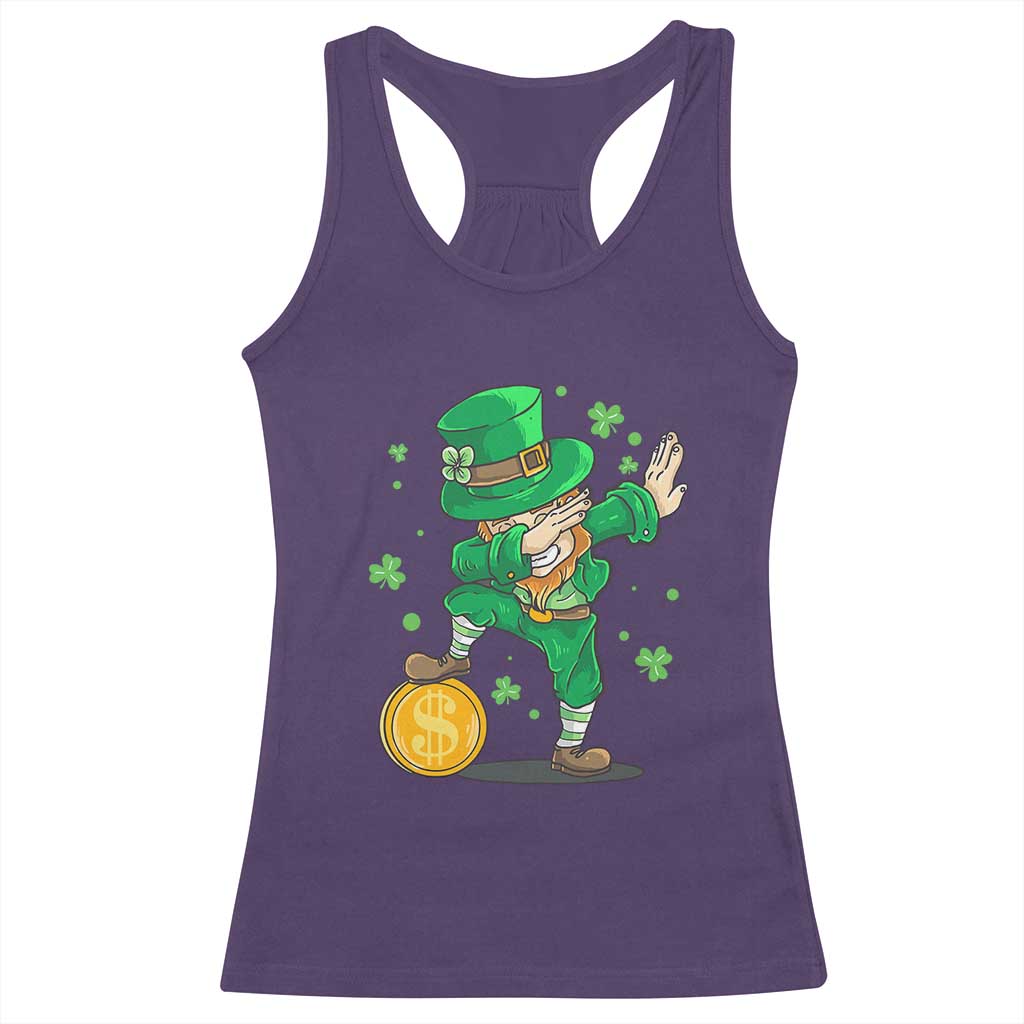 Cute Dabbing Leprechaun Racerback Tank Top Funny St Patricks Day