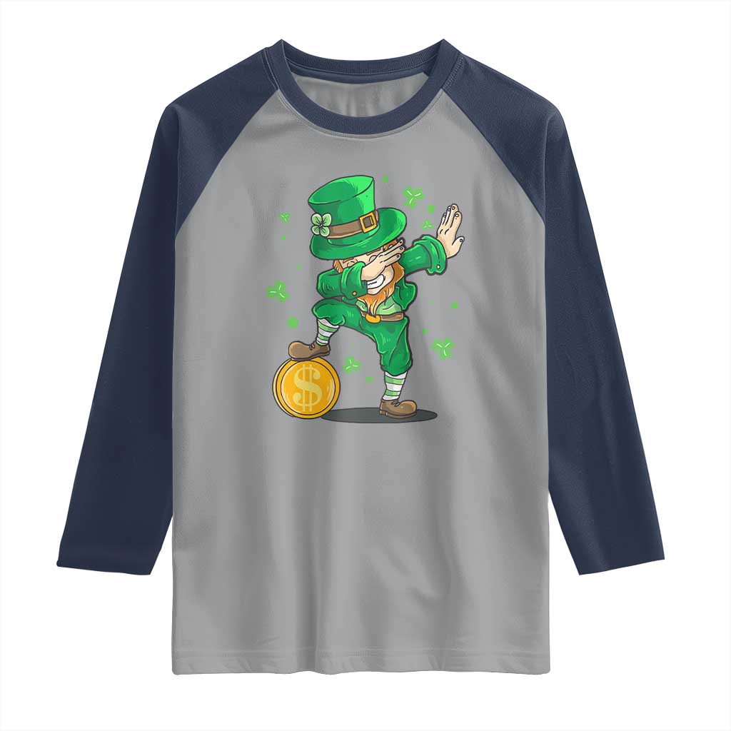 Cute Dabbing Leprechaun Raglan Shirt Funny St Patricks Day