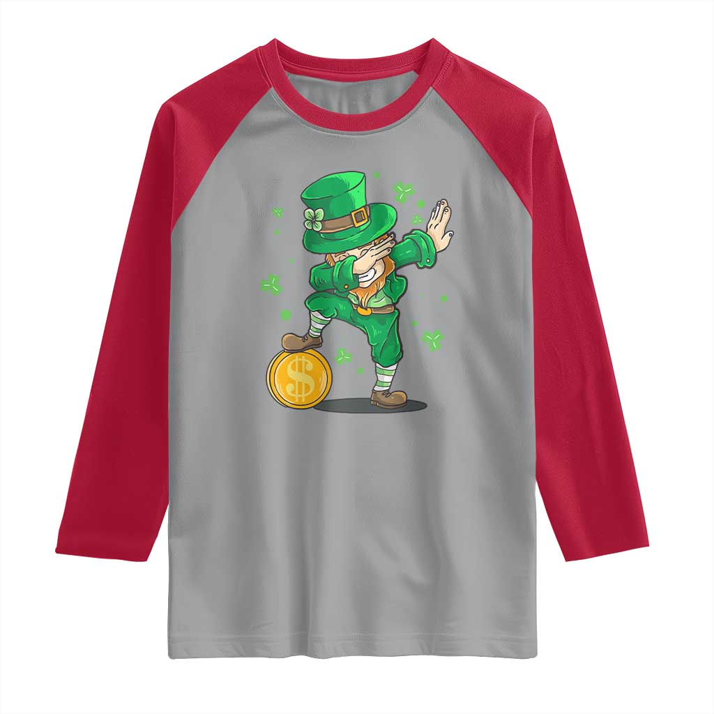 Cute Dabbing Leprechaun Raglan Shirt Funny St Patricks Day