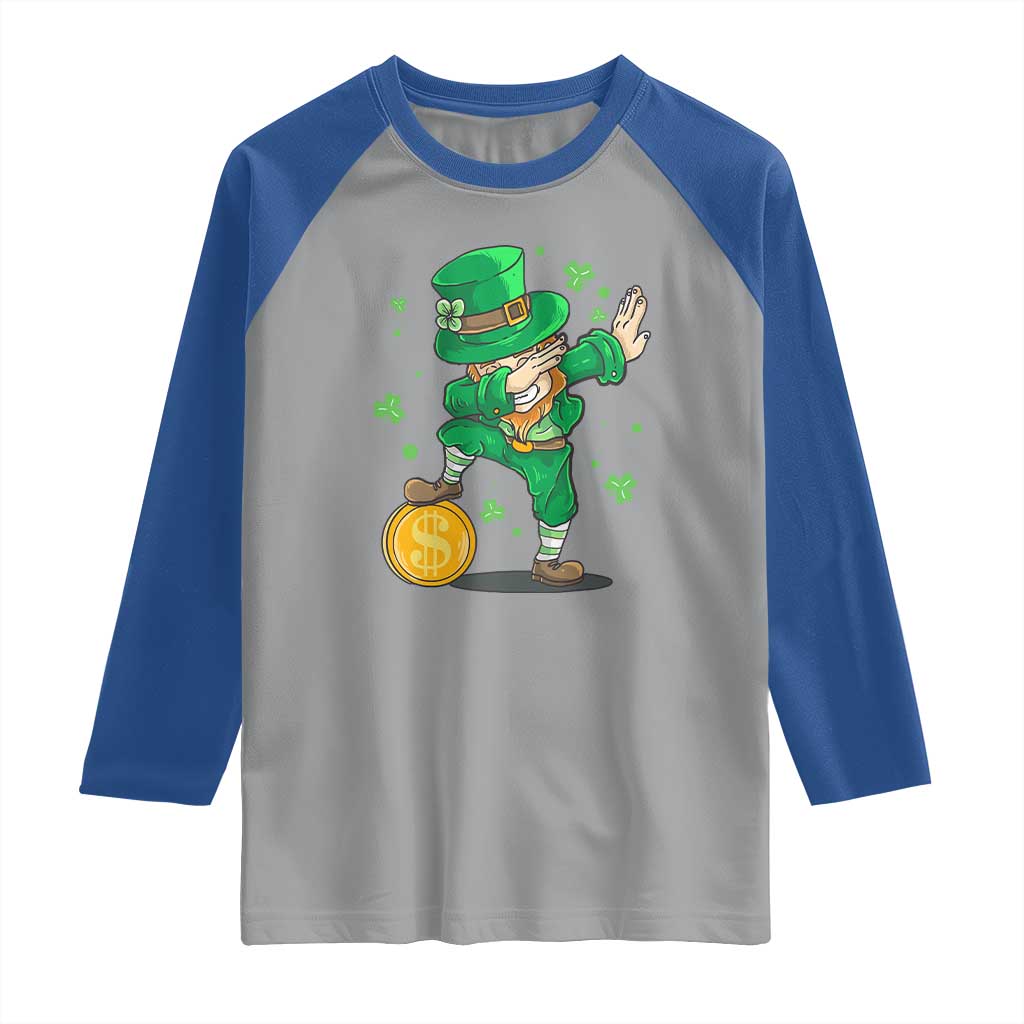 Cute Dabbing Leprechaun Raglan Shirt Funny St Patricks Day