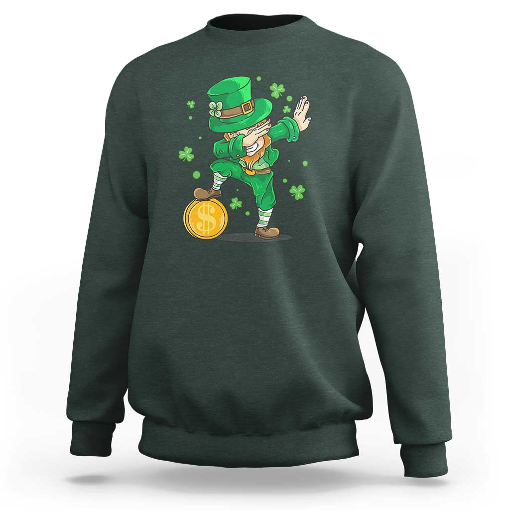Cute Dabbing Leprechaun Sweatshirt Funny St Patricks Day