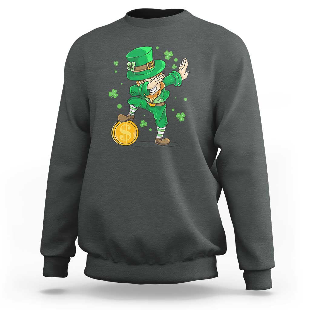 Cute Dabbing Leprechaun Sweatshirt Funny St Patricks Day