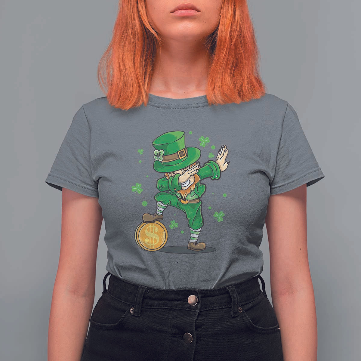 Cute Dabbing Leprechaun T Shirt For Women Funny St Patricks Day