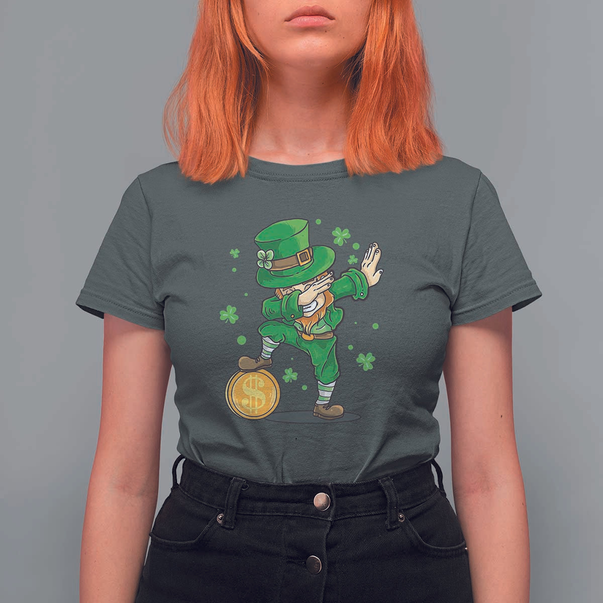 Cute Dabbing Leprechaun T Shirt For Women Funny St Patricks Day