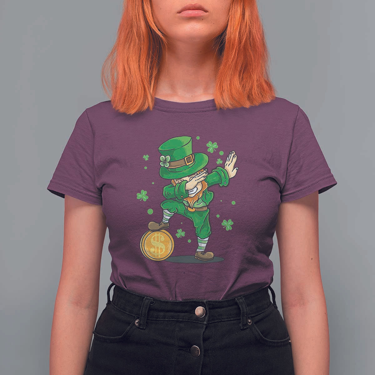 Cute Dabbing Leprechaun T Shirt For Women Funny St Patricks Day