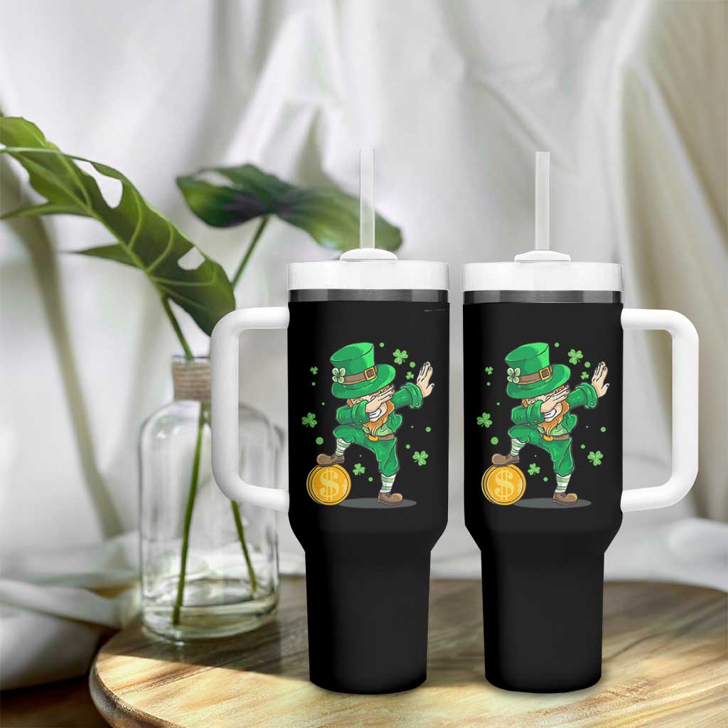 Cute Dabbing Leprechaun Tumbler With Handle Funny St Patricks Day