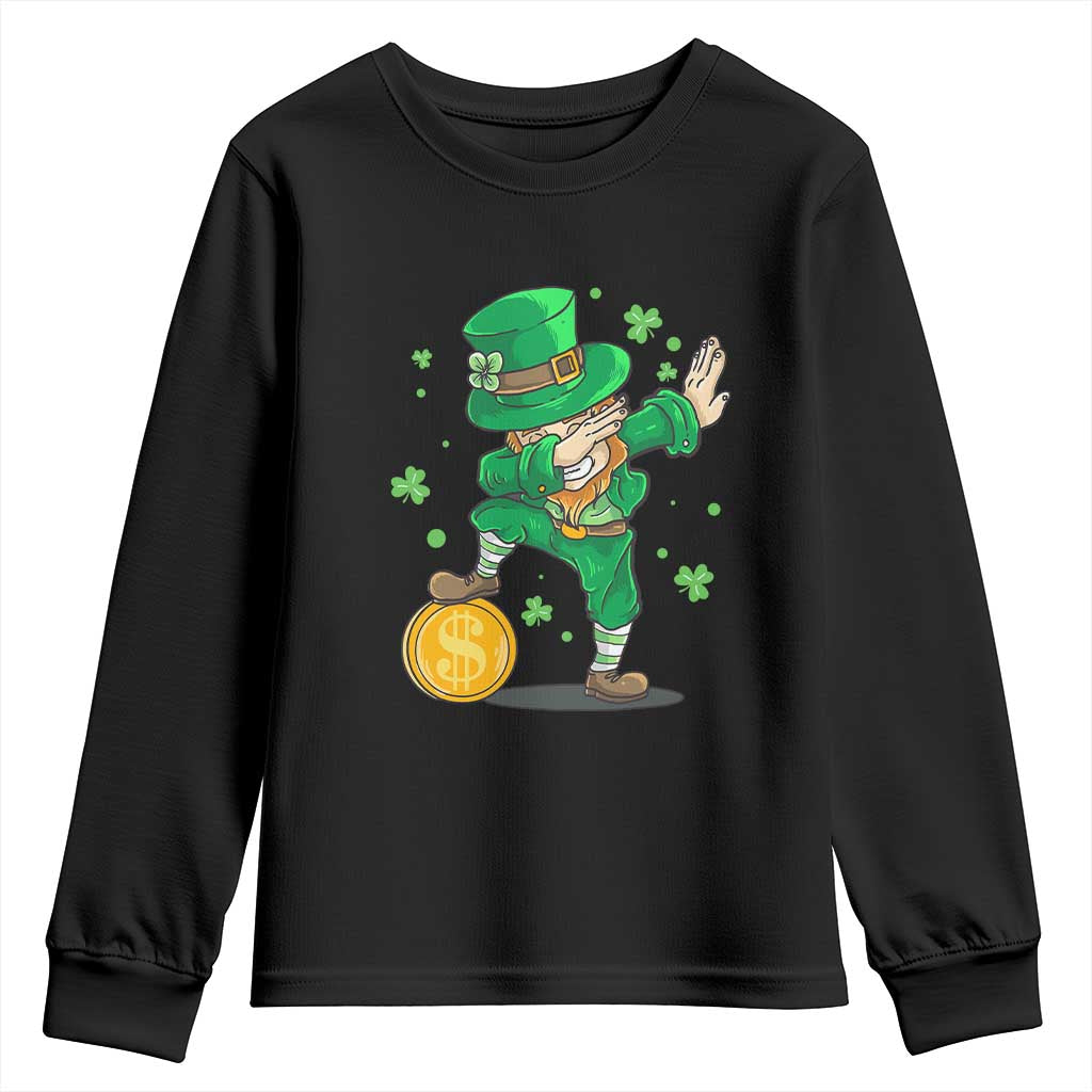 Cute Dabbing Leprechaun Youth Sweatshirt Funny St Patricks Day