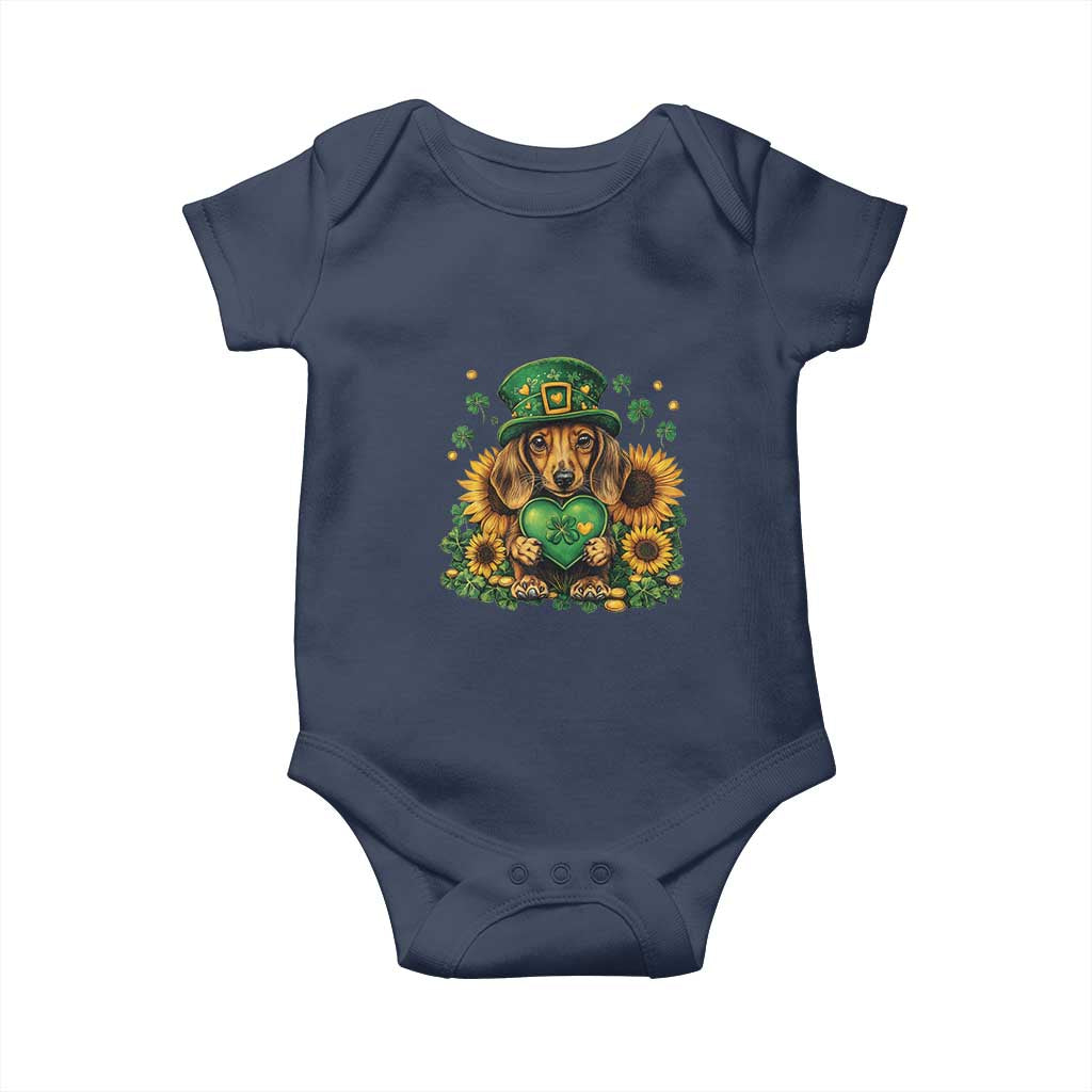 Cute Dachshund Leprechaun Baby Onesie Shamrock St. Patrick's Day Dog Lover