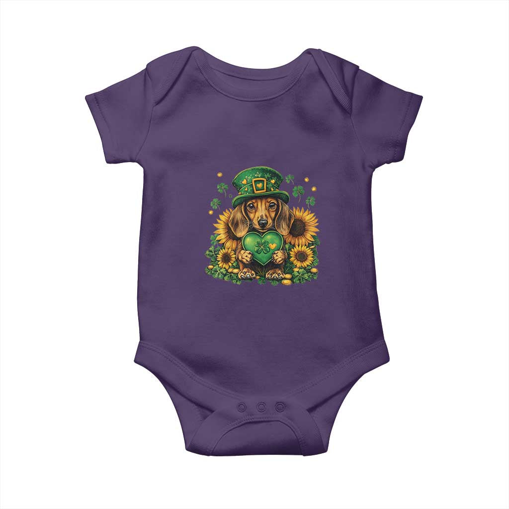 Cute Dachshund Leprechaun Baby Onesie Shamrock St. Patrick's Day Dog Lover