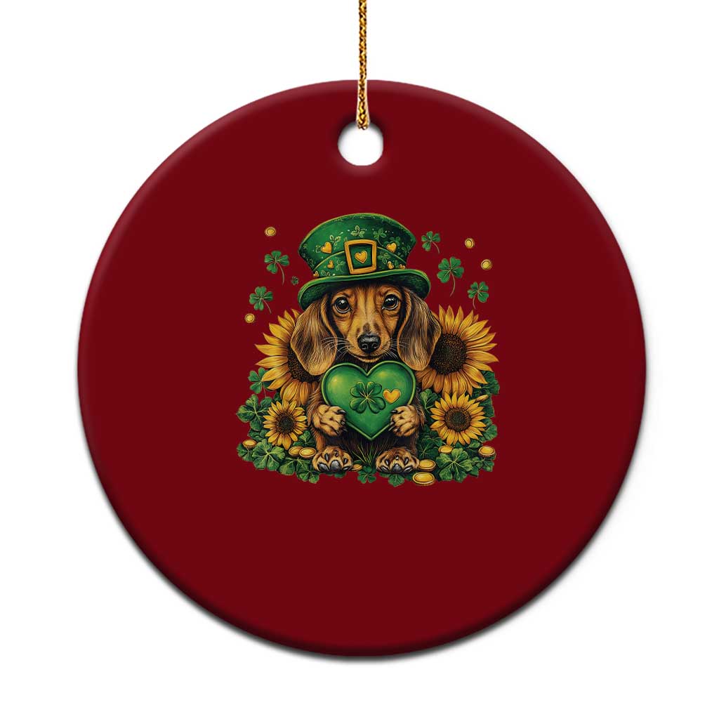Cute Dachshund Leprechaun Ceramic Ornament Shamrock St. Patrick's Day Dog Lover - Wonder Print Shop