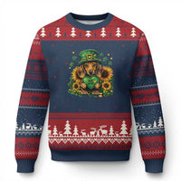 Cute Dachshund Leprechaun Ugly Christmas Sweater Shamrock St. Patrick's Day Dog Lover - Wonder Print Shop