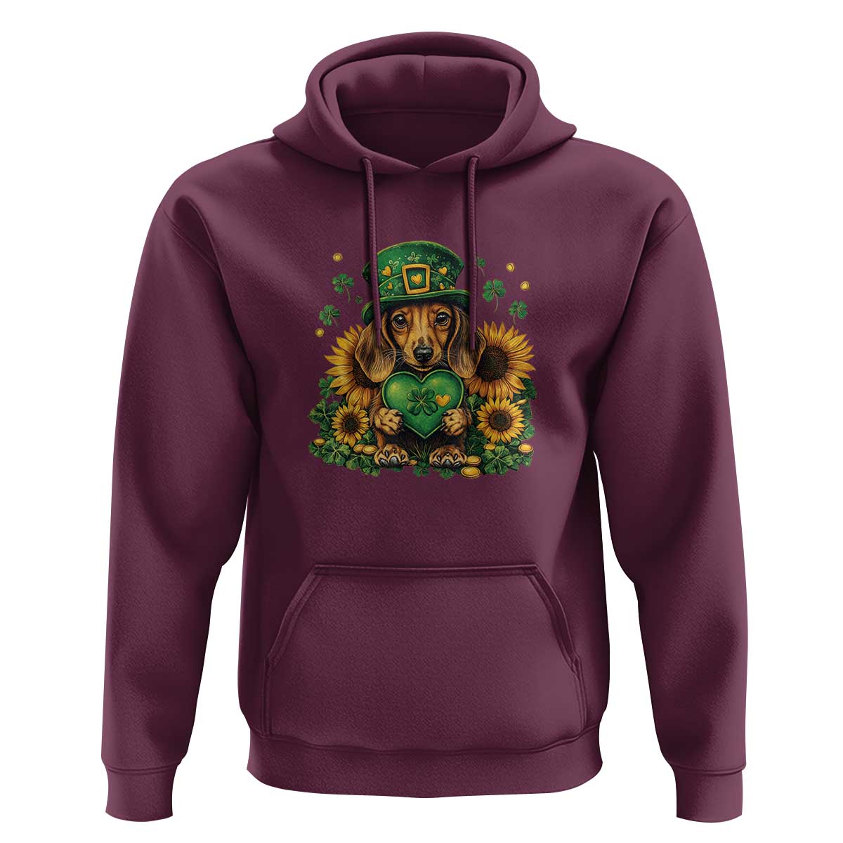 Cute Dachshund Leprechaun Hoodie Shamrock St. Patrick's Day Dog Lover