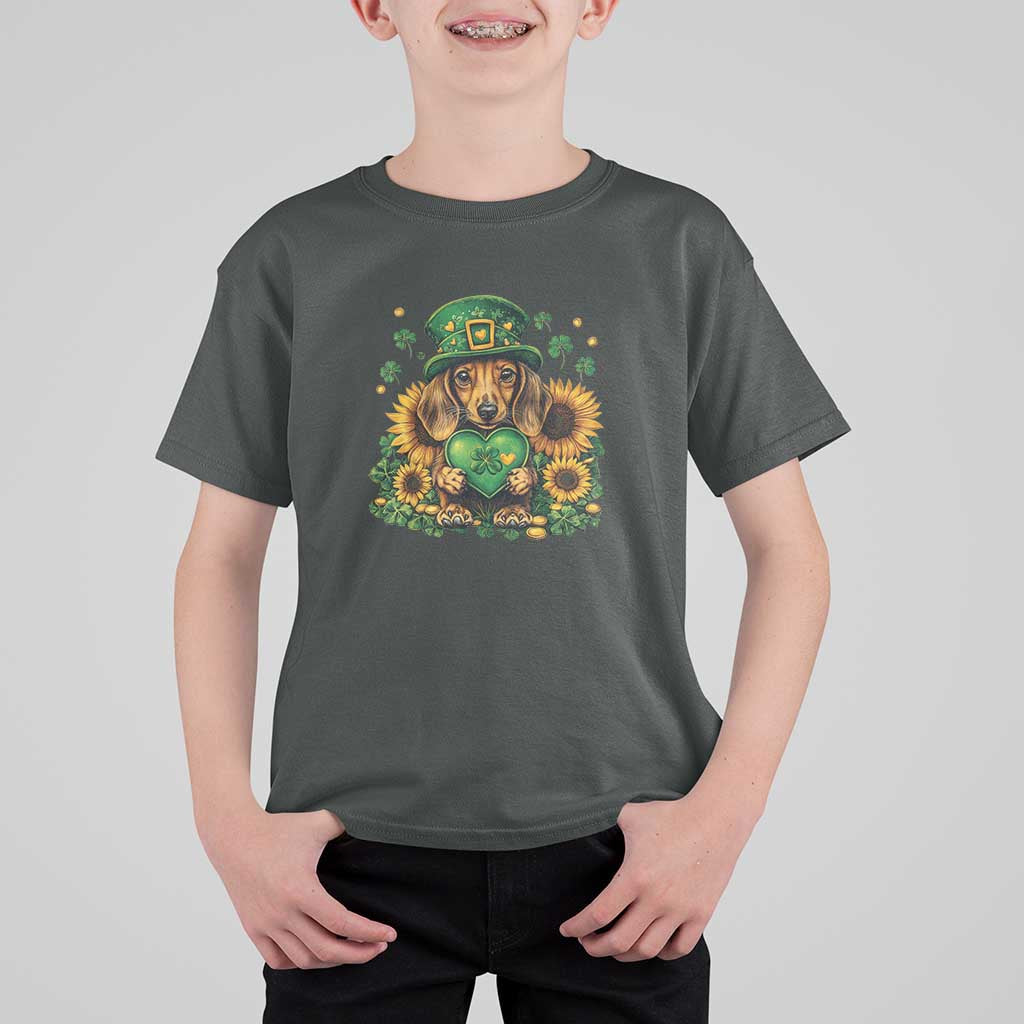 Cute Dachshund Leprechaun T Shirt For Kid Shamrock St. Patrick's Day Dog Lover
