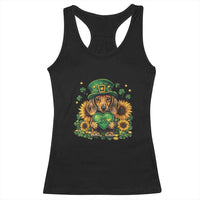 Cute Dachshund Leprechaun Racerback Tank Top Shamrock St. Patrick's Day Dog Lover
