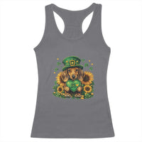 Cute Dachshund Leprechaun Racerback Tank Top Shamrock St. Patrick's Day Dog Lover