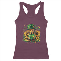 Cute Dachshund Leprechaun Racerback Tank Top Shamrock St. Patrick's Day Dog Lover