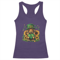 Cute Dachshund Leprechaun Racerback Tank Top Shamrock St. Patrick's Day Dog Lover