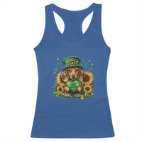 Cute Dachshund Leprechaun Racerback Tank Top Shamrock St. Patrick's Day Dog Lover