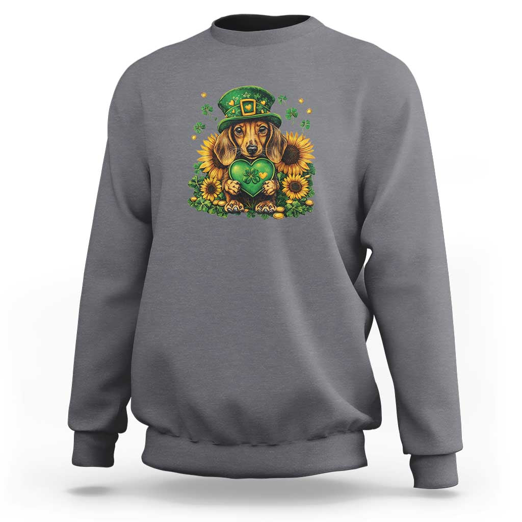 Cute Dachshund Leprechaun Sweatshirt Shamrock St. Patrick's Day Dog Lover