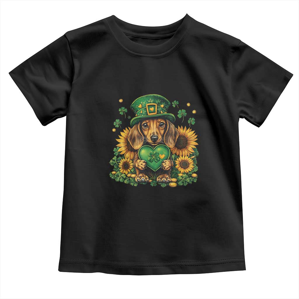 Cute Dachshund Leprechaun Toddler T Shirt Shamrock St. Patrick's Day Dog Lover