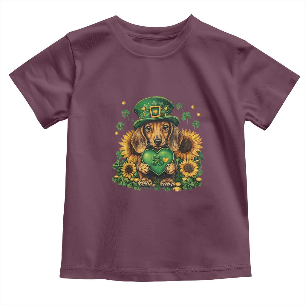 Cute Dachshund Leprechaun Toddler T Shirt Shamrock St. Patrick's Day Dog Lover