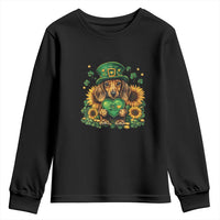 Cute Dachshund Leprechaun Youth Sweatshirt Shamrock St. Patrick's Day Dog Lover