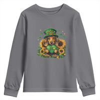 Cute Dachshund Leprechaun Youth Sweatshirt Shamrock St. Patrick's Day Dog Lover