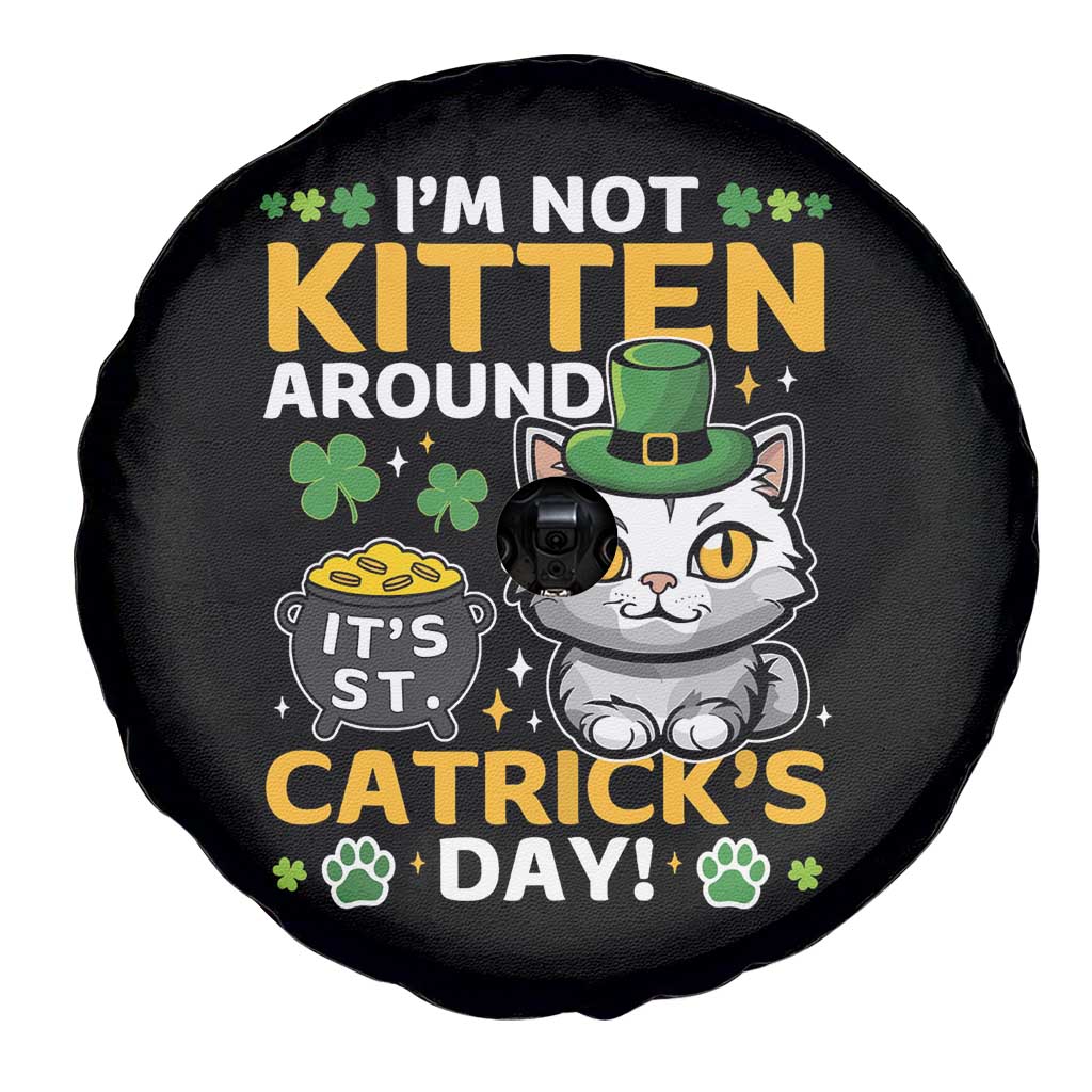 Cute Cat Leperchaun Spare Tire Cover I’m Not Kitten Around Catrick's Day St Patricks