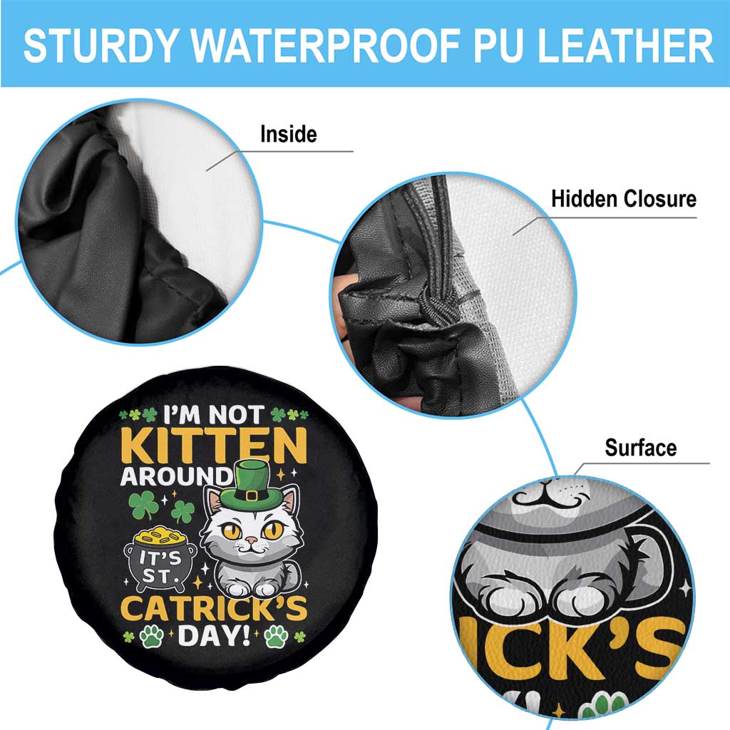 Cute Cat Leperchaun Spare Tire Cover I’m Not Kitten Around Catrick's Day St Patricks