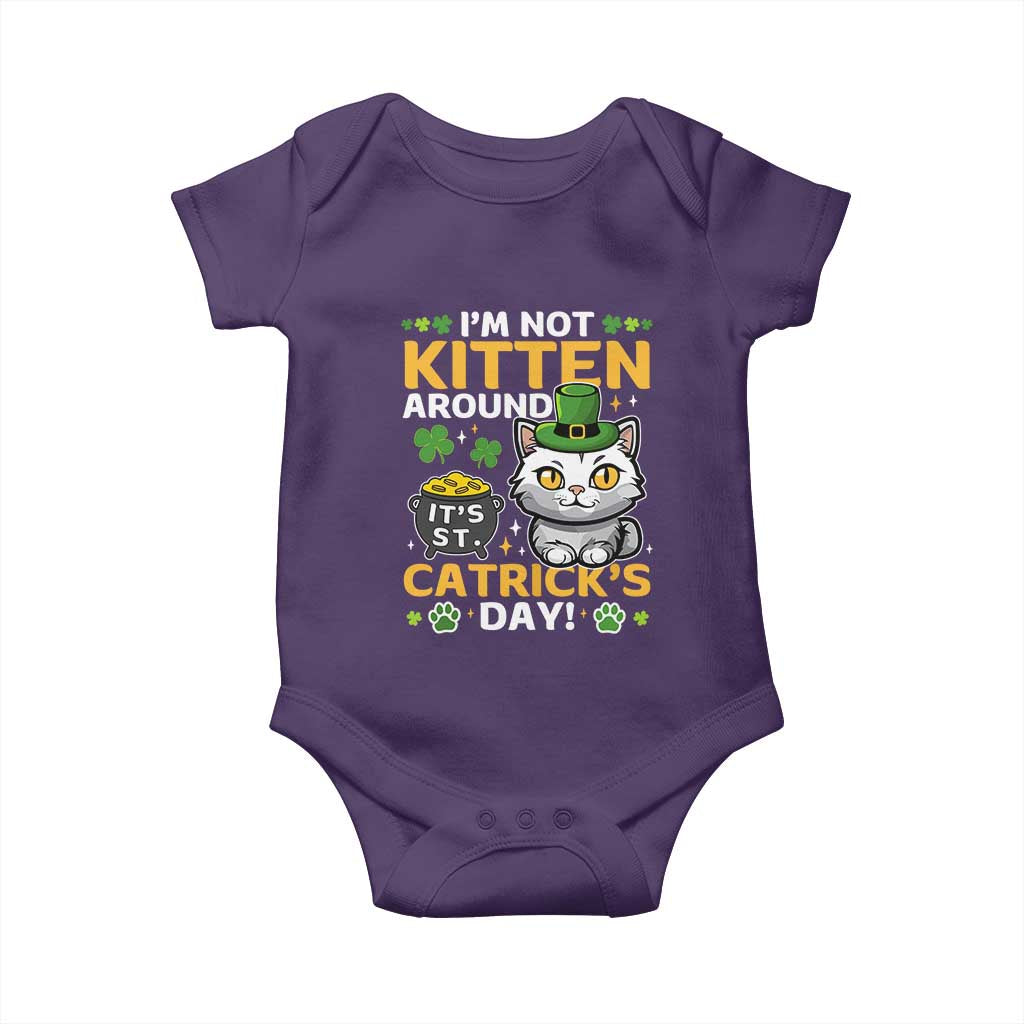 Cute Cat Leperchaun Baby Onesie I’m Not Kitten Around Catrick's Day St Patricks