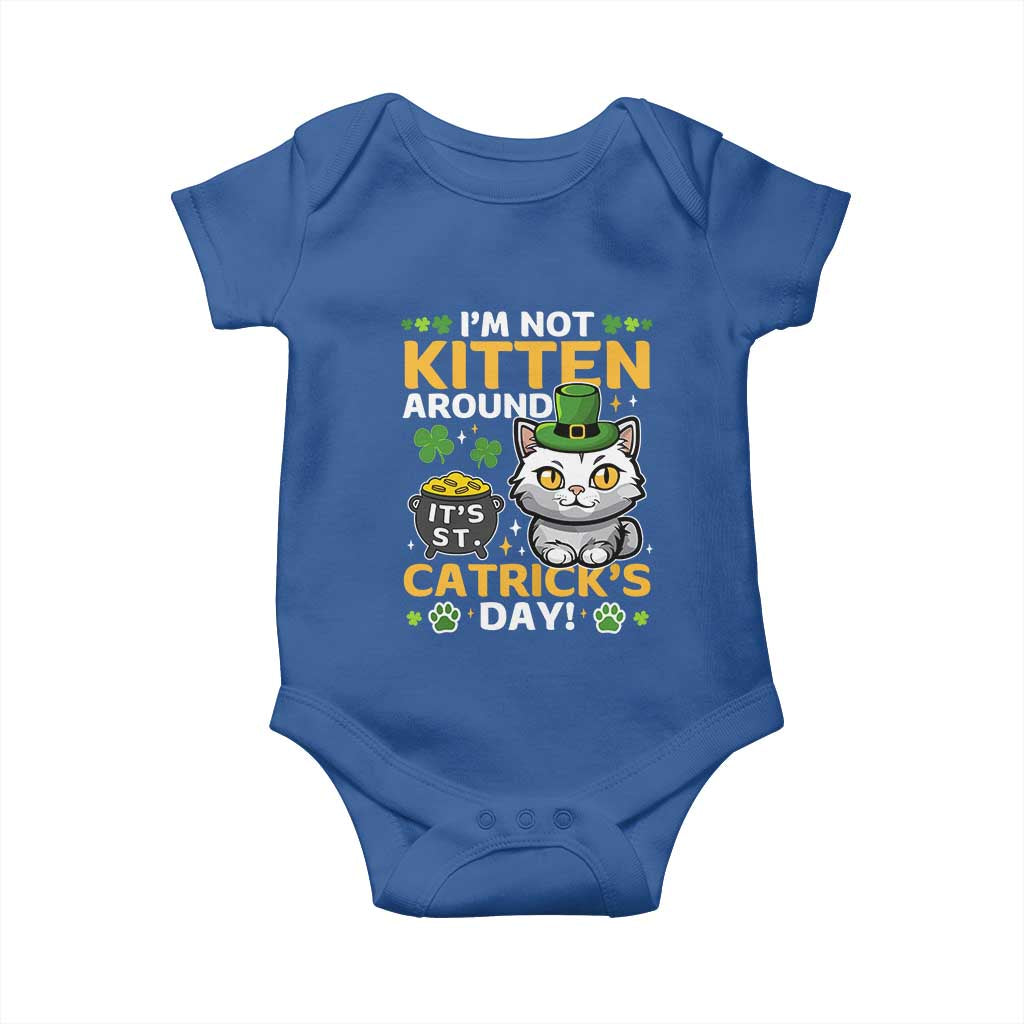 Cute Cat Leperchaun Baby Onesie I’m Not Kitten Around Catrick's Day St Patricks