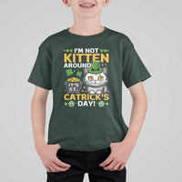 Cute Cat Leperchaun T Shirt For Kid I’m Not Kitten Around Catrick's Day St Patricks