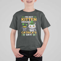 Cute Cat Leperchaun T Shirt For Kid I’m Not Kitten Around Catrick's Day St Patricks