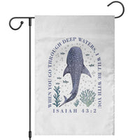 Inspirational Christian Bible Verse Isaiah 43:2 Whale Shark Garden Flag When You Go Through Deep Waters I Will Be With You