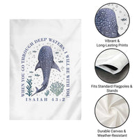 Inspirational Christian Bible Verse Isaiah 43:2 Whale Shark Garden Flag When You Go Through Deep Waters I Will Be With You
