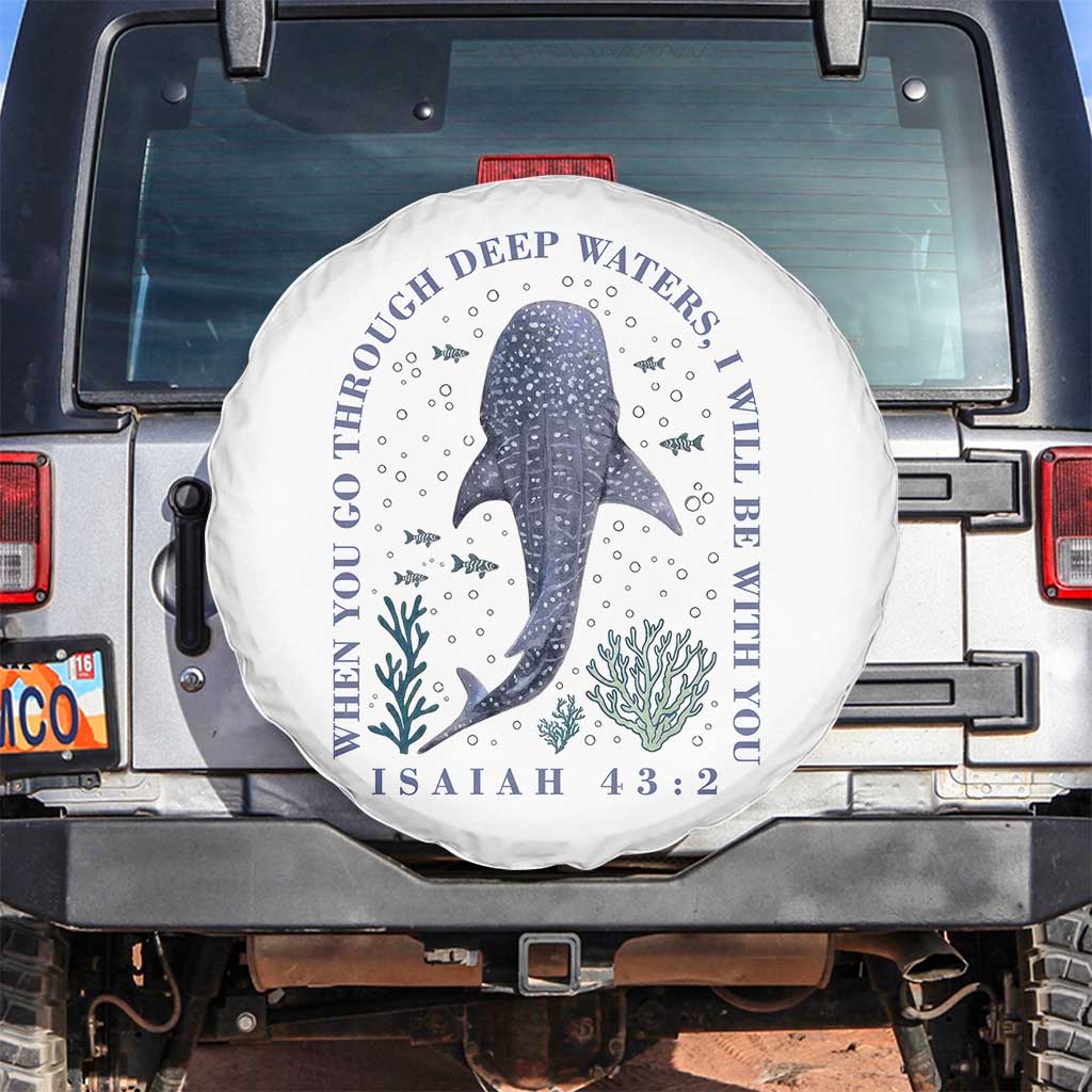 Inspirational Christian Bible Verse Isaiah 43:2 Whale Shark Spare Tire Cover When You Go Through Deep Waters I Will Be With You