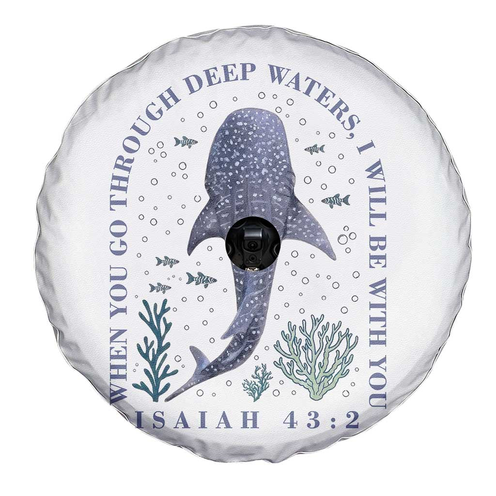 Inspirational Christian Bible Verse Isaiah 43:2 Whale Shark Spare Tire Cover When You Go Through Deep Waters I Will Be With You